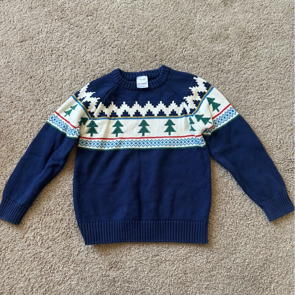 Hanna Andersson Navy and Cream Sweater